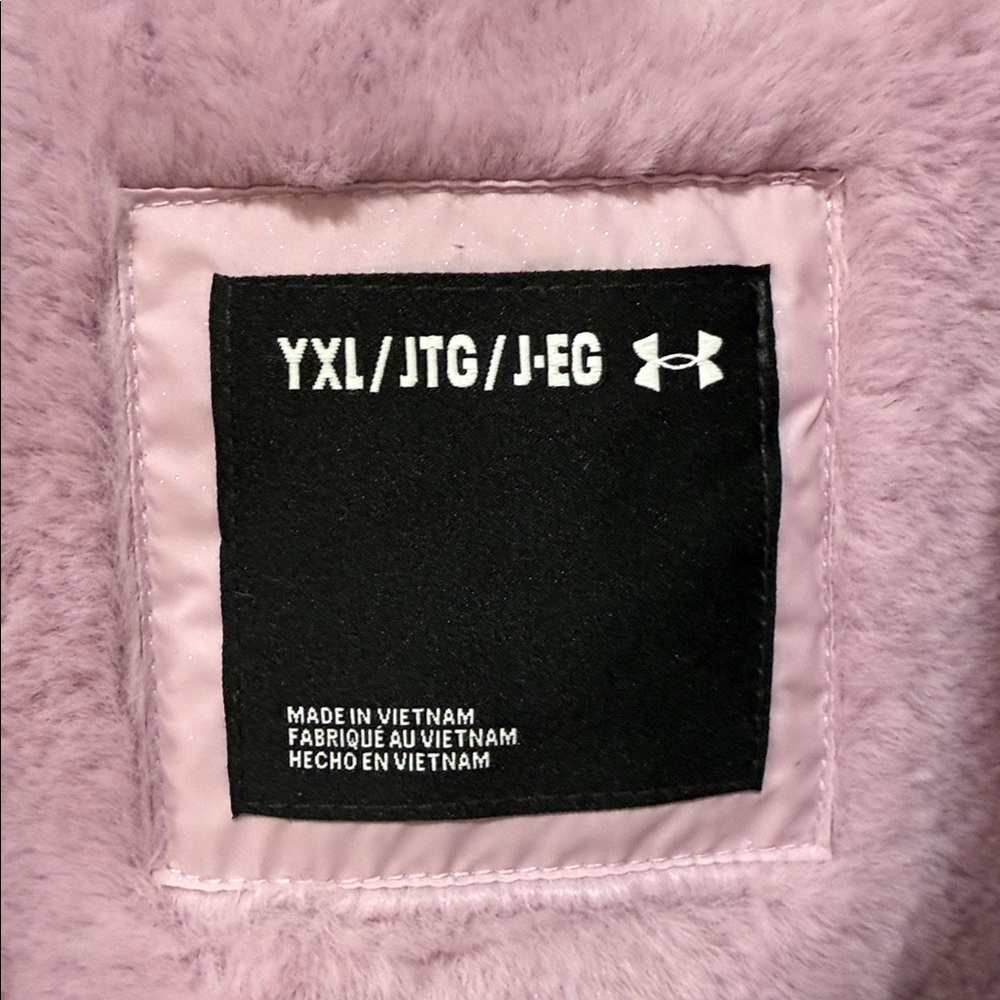 NWT Under Armour Light Pink/Lilac Kids Hooded Puffer Jacket - Picture 9 of 16